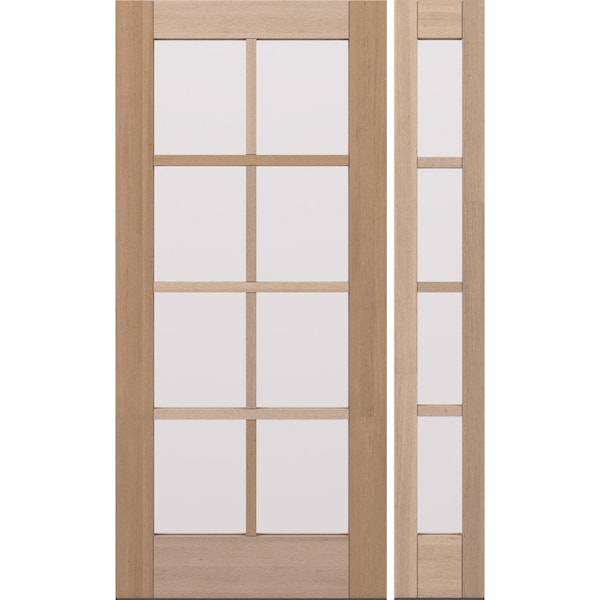 Doornmore G108, 51.5" x 82" ( 36" Door + 12" Side) Left Hand, Mahogany SDL 8 Lite Exterior Door G108-SW-3680-G104-SL_1-1_LI - main