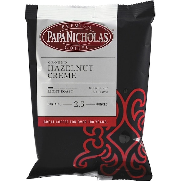 Papanicholas Coffee Coffee, Hazelnut Creme, 2.5 oz., PK18, Hazelnut, Fraction Pack, Regular, 2.5 oz, 18 PK 25187 - main