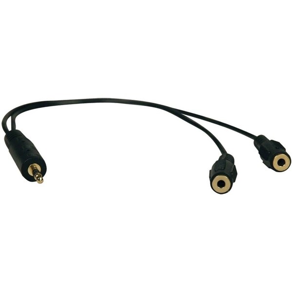 Tripp Lite by Eaton 1ft Mini Stereo Dubbing Cable Y 3.5mm M to 2xF P313-001 - main