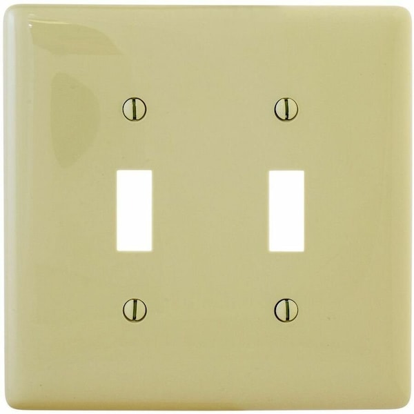 Hubbell Wiring Device-Kellems Wall Plate, Toggle, White, Nylon NPJJ2I - main