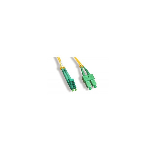 Cable Wholesale LC/APC to SC/APC OS2 Duplex 2.0mm Fiber Optic Patch Cord, OFNR, Singlemode 9/125, Yellow LCSC-01401 - main