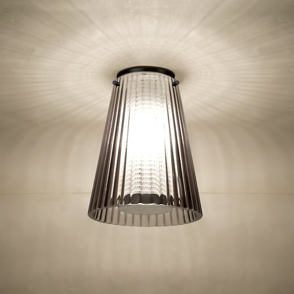 Besa Lighting Dion Ceiling, Smoke Shade, Black Finish, 1x60W E26 base DIONSMC-BK - main
