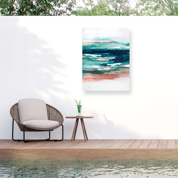 Trademark Fine Art Outdoor Canvas Art Alyson Storms Rainbow Stripes 1 Wall Art for Patios, or Gardens 1X30594-OC2432WR - main