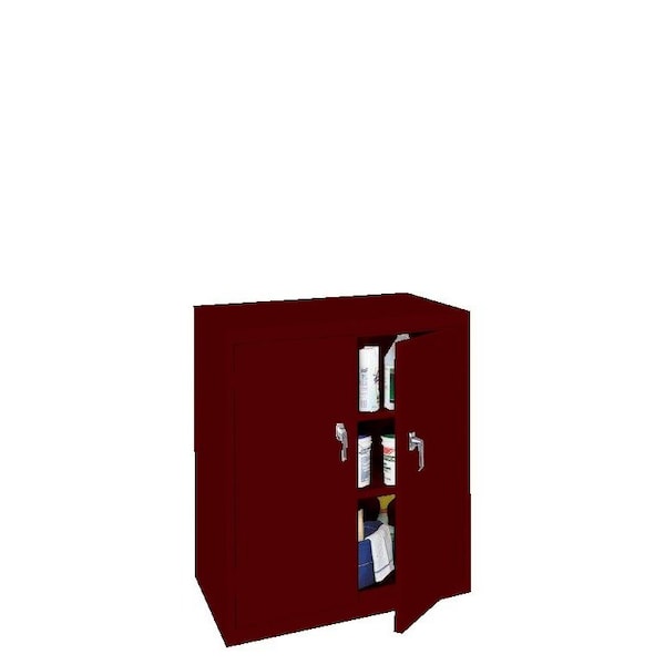 Steel Cabinets Usa Counter Height Storage Cabinet, 42 in H, 36 in W, Wine Red ABL-364-WR - main