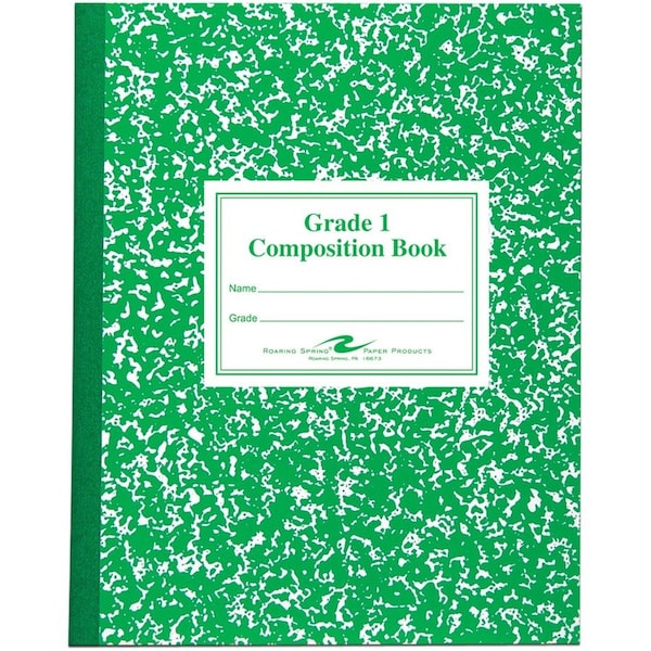 Roaring Spring Grade School Ruled Marble Flexible Cover Composition Book, Green ROA77920 - main
