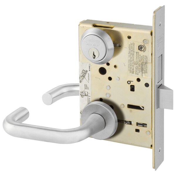Sargent Grade 1 Room Door Mortise Lock, J - Lever, LN - Rose, Field Reversible, Conventional Cylinder, ASA 8224 LNJ 26D - main