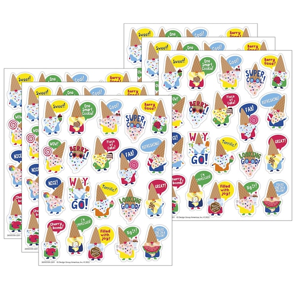 Eureka Dessert Gnomes Candy Scented Stickers, 80-Piece Set, 6PK 650333 - main