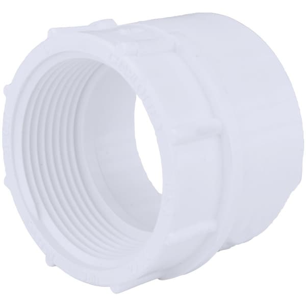 Charlotte Pipe And Foundry 1-1/2'' Hub x 1-1/2'' FPT Schedule 40 DWV PVC Adapter PVC 00101 0800HA - main