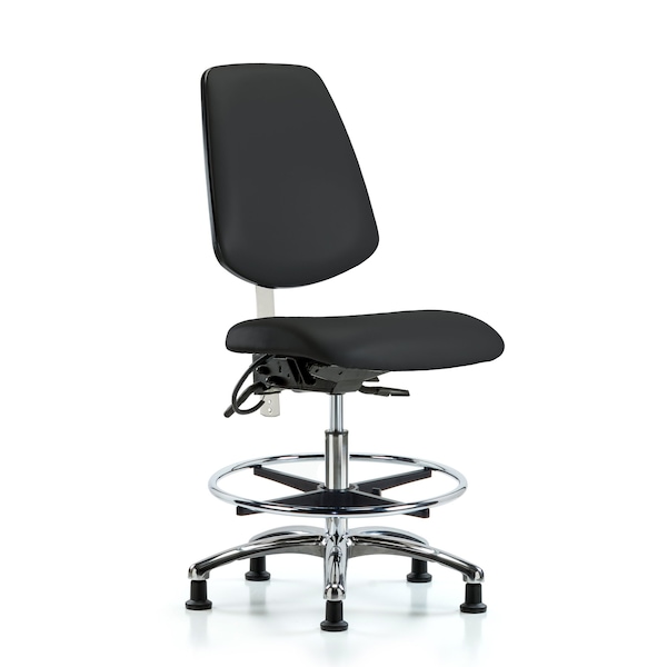 Blue Ridge Ergonomics Vin Med Ben Chair, Med, Bk, Blk, CL100/ESD, No Arms, 22" to 29" Height, Black BR-NECR-VMBCH-MB-CR-T0-A0-CF-EG-ESDBLK - main