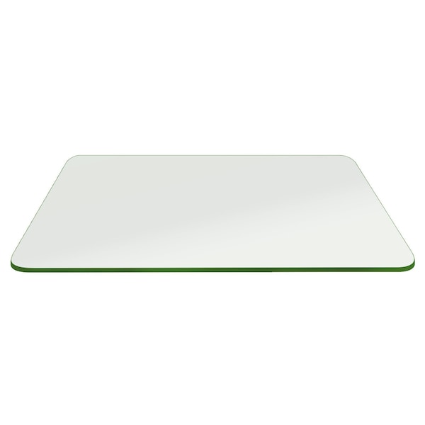 Fab Glass And Mirror Rectangle Tempered Glass Table Top 26in x 30in Clear, Wall Mirror, Safety Backing, Clear Finish 26x30RECT10THPETE-T - main