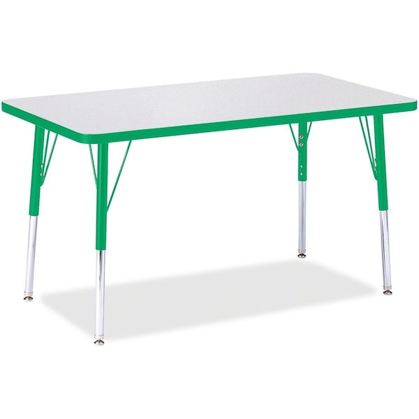 Jonti-Craft Berries Rectangle Activity Table, 24 in. x 36 in., A-height, Freckled Gray/Green/Gray 6478JCA119 - main
