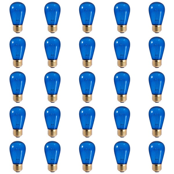 Bulbrite 11-Watt S14 Transparent Blue Dimmable Incandescent Light Bulb, 25PK 861307 - main