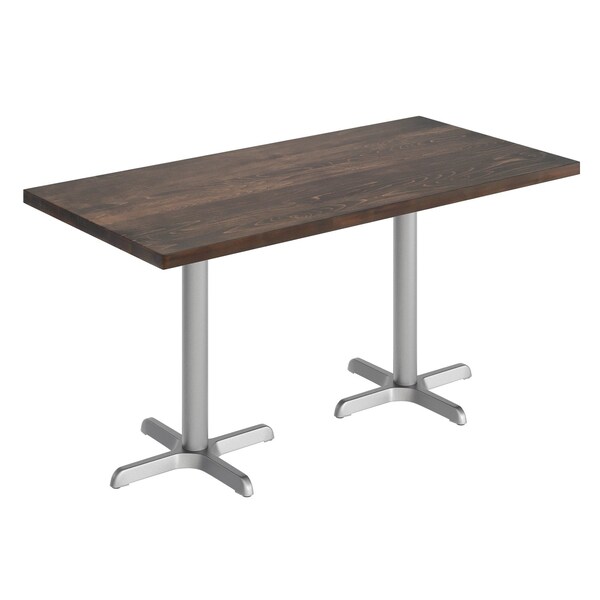 Flash Furniture Bennett 30 in x 60 in Solid Wood Indoor Tabletop in Dark Brown with 22 in x 22 in Dining Height GSF-REC3060-DKBRN-T2222S-GG - main