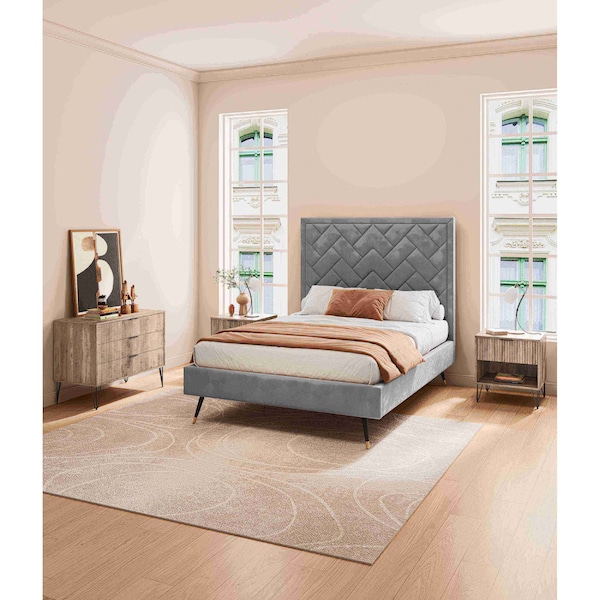 Manhattan Comfort 2-Piece DUMBO Standard 3-Drawer Dresser and DUMBO 1.0 Nightstand in Rustic Grey 2-DB01-GY - main
