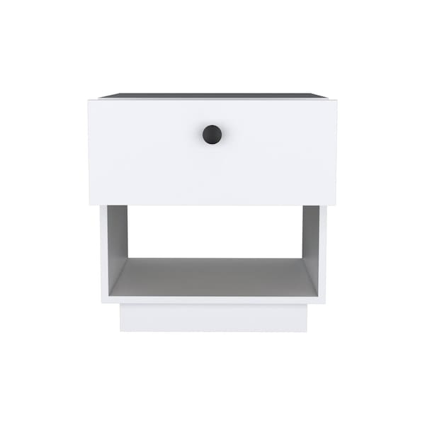 Homeroots 20" White Wood One Drawer Nightstand 543688 - main