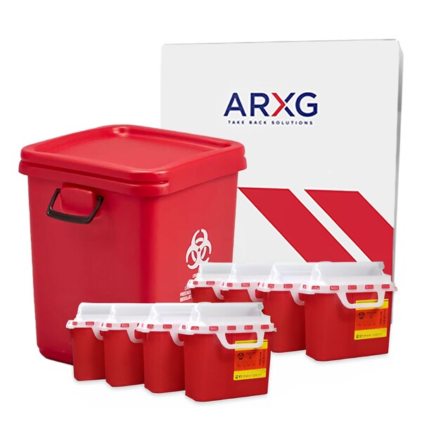 Arxg 28gal Mail-In Take Back Sharps Container with 5.4qt Sharps Containers, 8PK NS 5761 - main