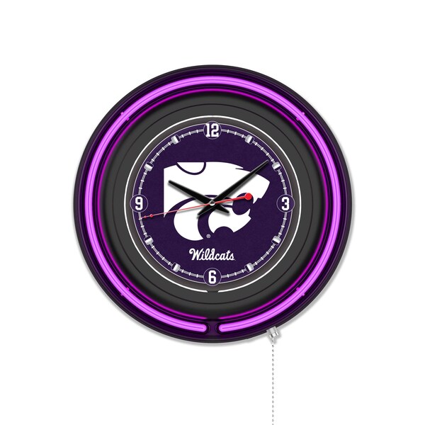 Holland Bar Stool Kansas State University 15 Double Neon Wall Clock Clk15BK - main