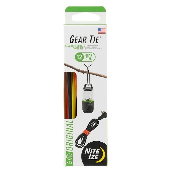 Gear Tie TwistTie, 62 mm Dia, 12 in L, RubberSteel, BlackBright OrangeNeon Yellow GTPP12-A1-R8 - main
