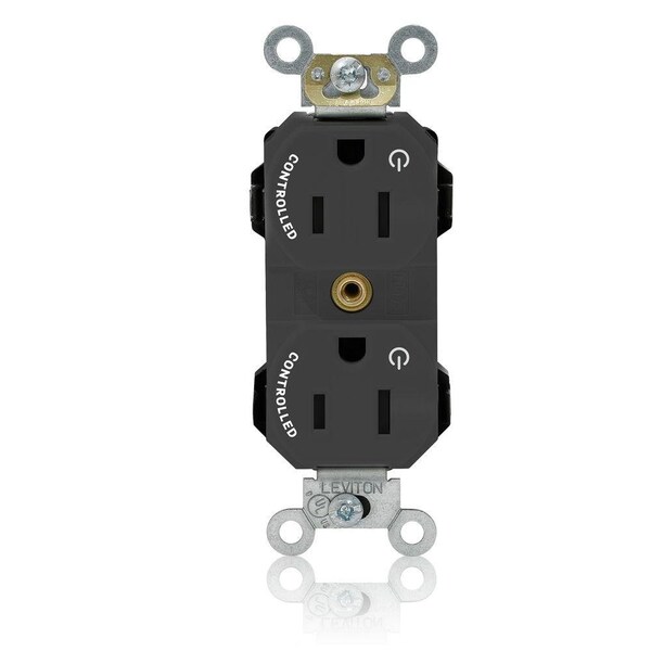 Leviton Straight Blade Receptacle, 5-15R, 15 A, 125V AC, Flush Mount, Self-Grounded M5262-2SE - main