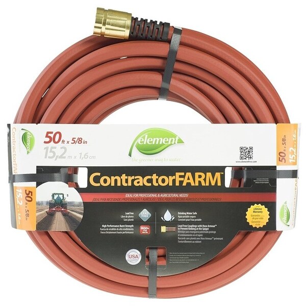 Swan Element ContractorFARM ELCF58050 Water Hose, 50 ft L, Red CELCF58050 - main