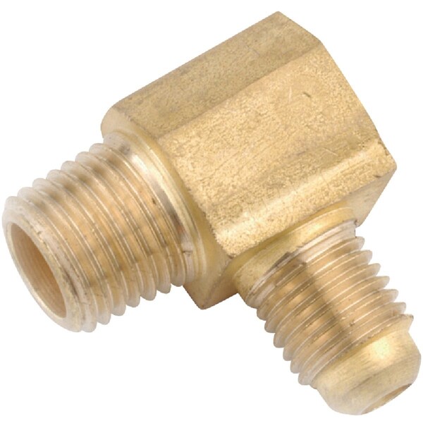 Anderson Metals 1/2'' x 1/2'' Male 90 Deg. Flare Brass Elbow, 1/4 Bend 754049-0808 - main