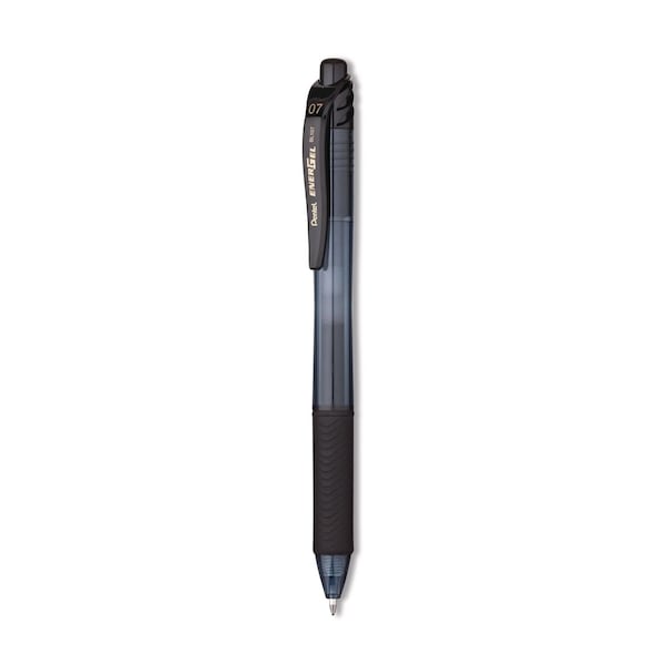 Pentel EnerGel-X Gel Pen, Retractable, Medium 0.7 mm, Black Ink, Black Barrel, 5PK BL107BPS5A - main