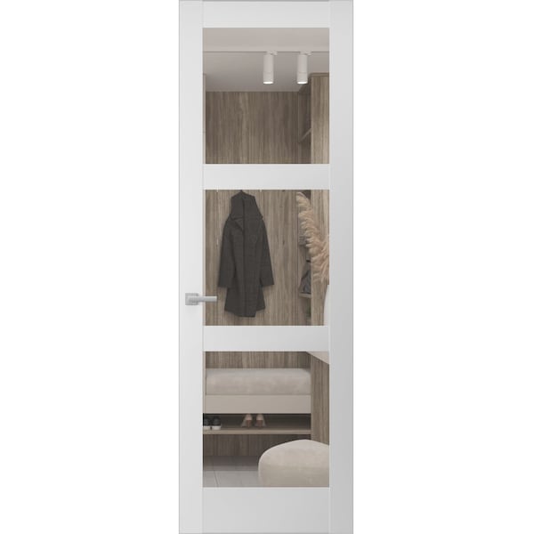 Sartodoors Hidden Door, Lucia 2555 White Silk Concealed Metal Frame 24 x 96 Right Inswing LUCIA2555MF-WS-24x96-RH-I - main