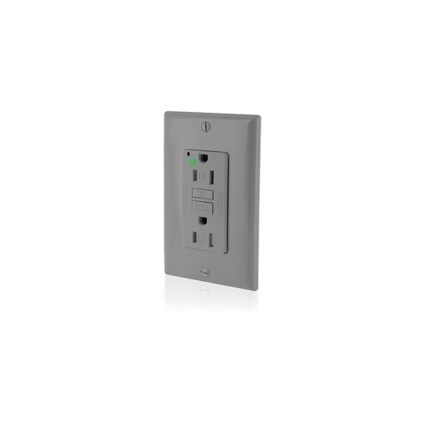 Leviton Self-Test GFCI Receptacle, Hospital Grade, 15 Amp, 125 Volt, 5-15R NEMA GFTR1-HGG - main
