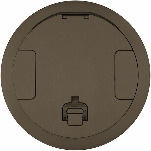 Hubbell Wiring Device-Kellems Electrical Box Cover, Round, Aluminum S1R10CVRBRZ - main
