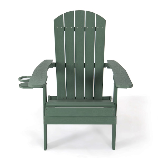 Homeroots 35" Green Heavy Duty Plastic Adirondack Chair 530697 - main