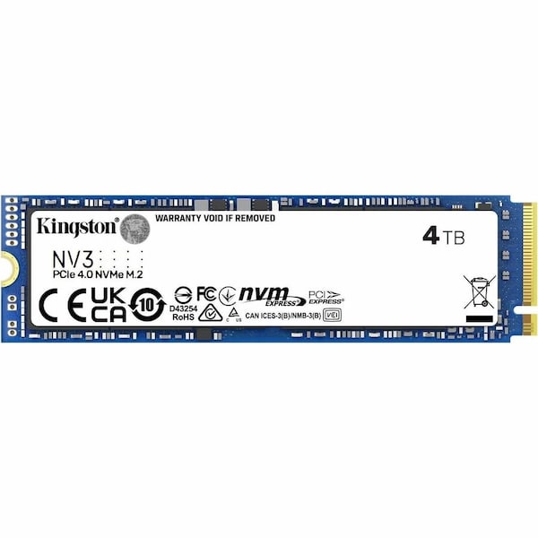 Kingston NV3 4 TB Solid State Drive - M.2 2280 Internal - PCI Express NVMe (PCI Express NVMe 4.0 x4) SNV3S4000G - main