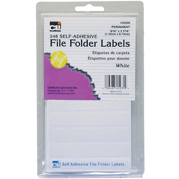 Vertex File Folder Labels, White, 12PK VE3487995 - main