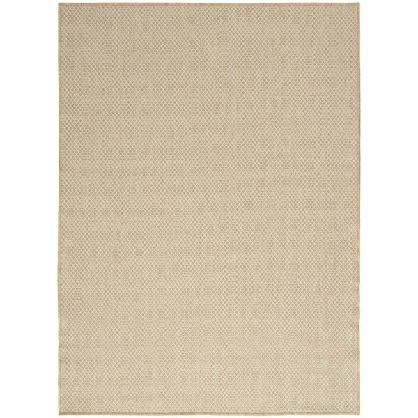 Homeroots 5' X 7' Natural And Ivory Geometric Indoor Outdoor Area Rug 569809 - main