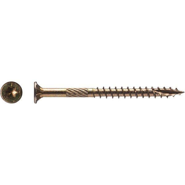 Big Timber No, 10 x 3'' Yellow Zinc Star Drive Flat Head Wood Screw, 5 Lb. 5YTX103 - main