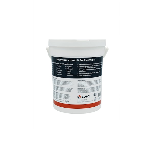 Zoro Heavy-Duty Hand & Surface Wipes, Premoistened, Aloe/Vitamin E