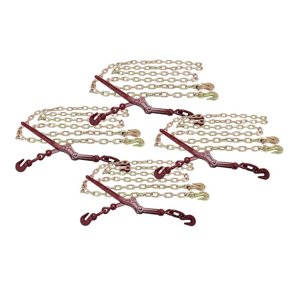 Mytee Products 5/16inChain Binder Kit, 4 5/16 - 3/8in G70 Binder & 4 5/16in x 20ft Chain w/Grab Hook 516CHLBx4 - main