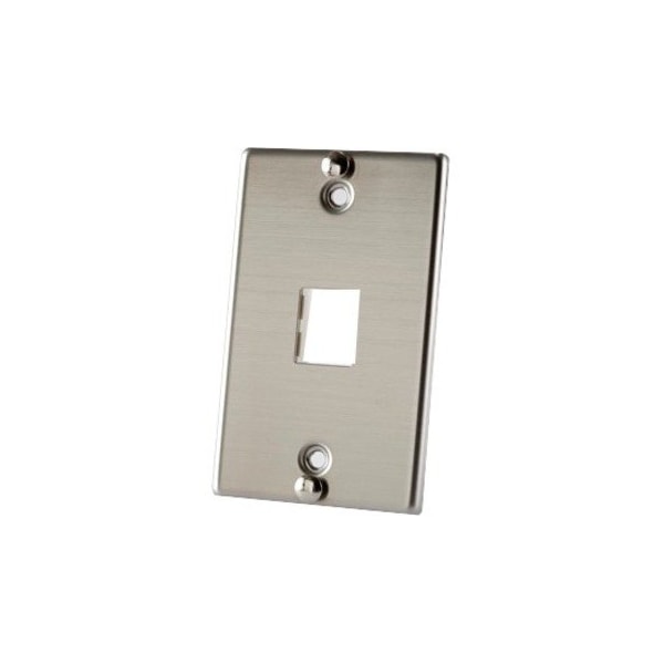 Ortronics 1-PORT FLUSH MOUNT UNLOADED, SINGLEGANG TRACJACK, STAINLESS STEEL 403STJ1WP - main