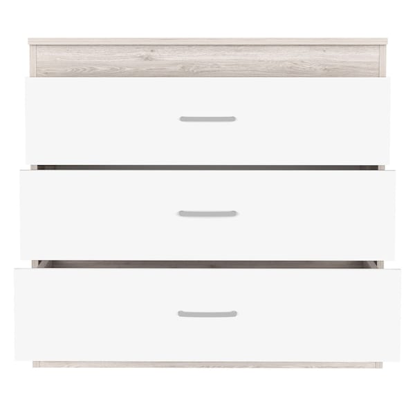 Homeroots 32" White and Gray Three Drawer Dresser 544036 - main