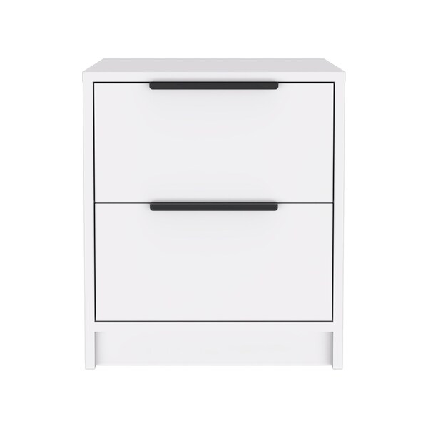 Homeroots 19" White Wood Two Drawer Nightstand 543652 - main