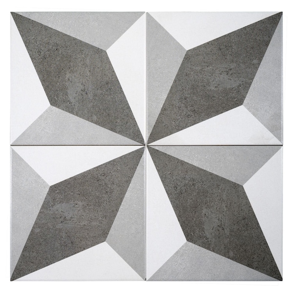 Andova Tiles SAMPLE-Luv Tender Grey 8-in Encaustic Matte Porcelain Wall & Floor Tile SAM-ANDLUV456 - main
