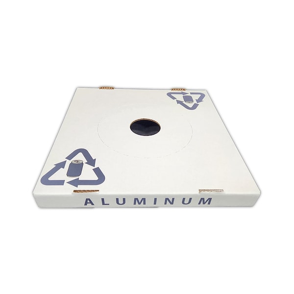 Alp Waste & Recycling Lids, Aluminum White, Corrugated Cardboard, 28 W/Dia, 10 PK ALP-C-42G-10PK-L-Aluminum - main