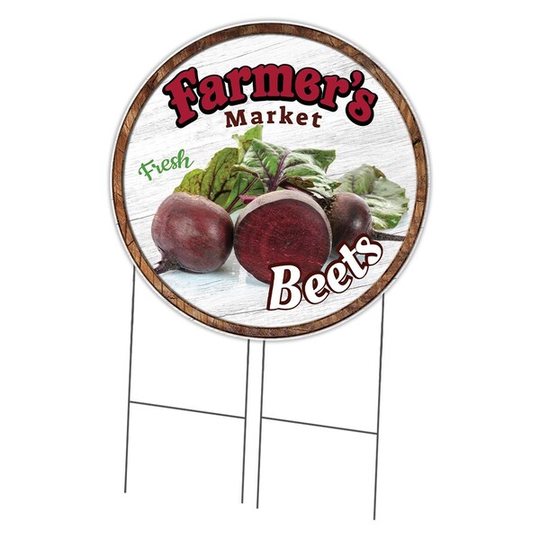 Signmission Farmers Market Beets Double Sided Corrugated Plastic Circle Yard Sign, C-36-CIR-DS-WS-Beets C-36-CIR-DS-WS-Beets - main