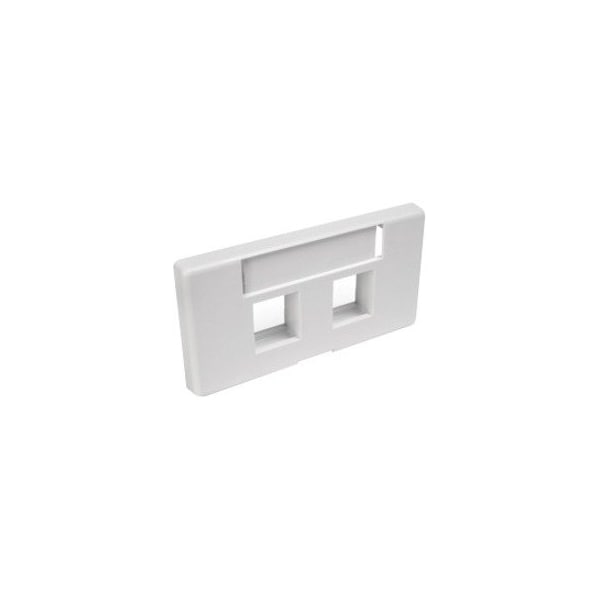Leviton 2-Port Faceplate Fits Standard, Modular Furniture, W/Id Window White 49910-SW2 - main
