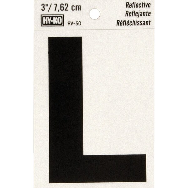 Hy-Ko Vinyl 3'' Reflective Adhesive Letter L RV-50L - main