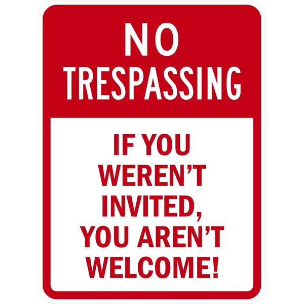 Lyle If You were not Invited You are not Welcome, 18x24, Non-Reflective, White G-11101-NA_18x24 - main