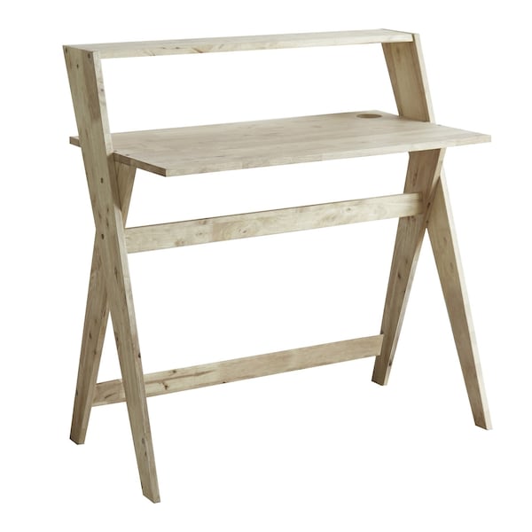 Homeroots 37" Natural Wood Writing Desk 469146 - main