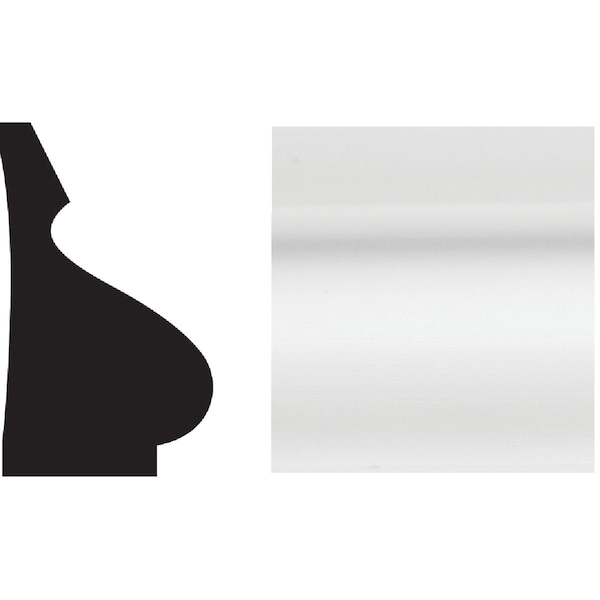 Royal 1/2''x1-1/8''x8 ' Wht PVC Base Molding Cap 5075087 - main