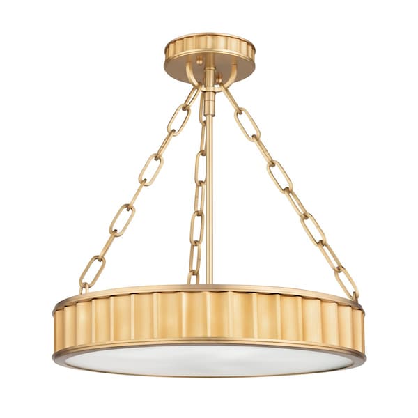 Hudson Valley Lighting Middlebury 3 Light Semi Flush 15.5 In. Aged Brass 901-AGB - main