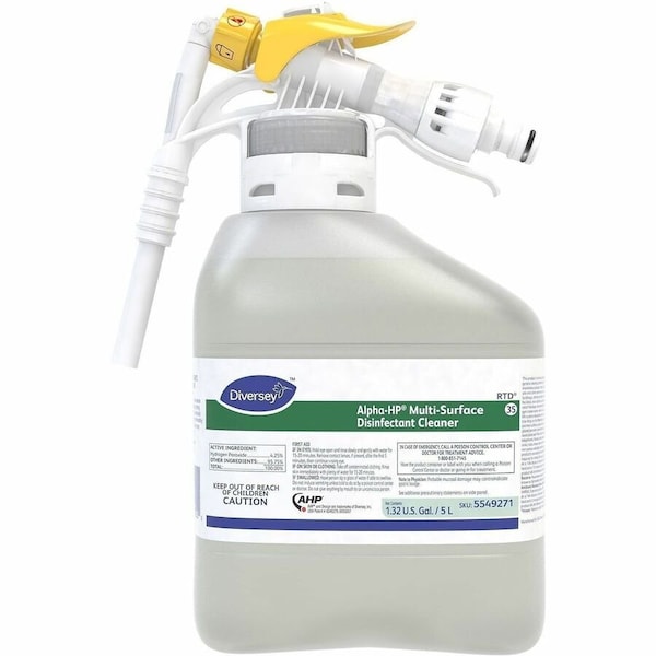 Diversey Multi-Surface Disinfectant Cleaner Concentrate, 5L Hose End Sprayer, Unscented, Tan 5549271 - main