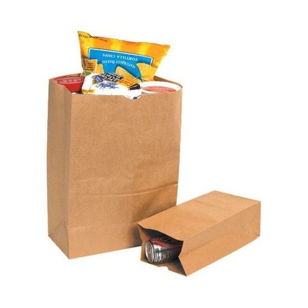 Partners Brand Grocery Bags, 7 1/8" x 4 1/2" x 13 3/4", Kraft, PK500 BGG107K - main